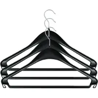 Sorex Kledinghanger - 24x - zwart - kunststof - kledinghaak - kleding ophangen - kleerhangers - Kleding opruimen