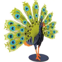 Fridolin 3D dieren papieren model - Pauw