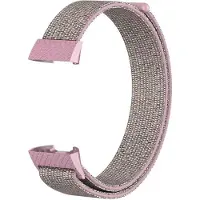 Shop4 - Geschikt voor Fitbit Charge 3 Bandje - Nylon Grijs Roze