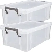 Whitefurze Opbergbox - 3x stuks - 10 liter - Transparant - 40 x 26 x 15 cm - kunststof - opslag oplossingen - kist - met deksel