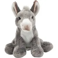 Suki Gifts Pluche knuffeldier Ezel - grijs - 33 cm - boerderij thema