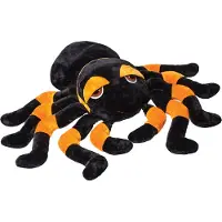 Suki Gifts Pluche knuffel spin - tarantula - zwart/oranje - 82 cm - speelgoed - XXL-size