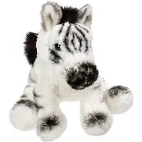 Suki Pluche knuffeldier Zebra - wit/zwart - 13 cm - safari thema speelgoed dieren