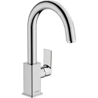 Hansgrohe Wastafelmengkraan Vernis Blend 210 Eengreeps Met Trekwaste En Draaibare Uitloop Vierkant Chroom