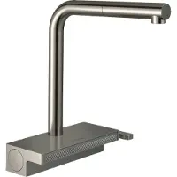 Hansgrohe M81 - Aquno Select keukenkraan met uittrekbare vuistdouche en platte douchestraal, RVS look 73836800