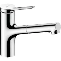 Hansgrohe zesis m33 eengreeps keukenmengkraan 150 uittrekbare vuistdouche 2jet sbox lite, chroom