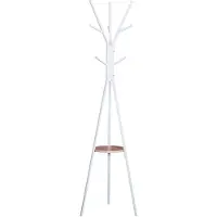 Aosom HOMdotCOM Kapstok 8 haken wit 180 cm
