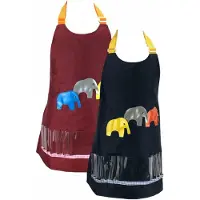 Benza 2 x Kinder Hobby schort- klieder en knutselschort - 55 x 56 cm - 4 t/m 9 jaar - Donkerrood & Donkerblauw