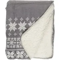 Unique living Plaid Snowflake - Winter - 130x160 cm - Grijs