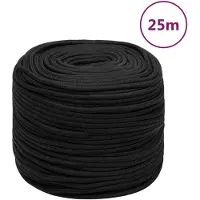 vidaXL Boottouw 10 mm 25 m polypropeen zwart