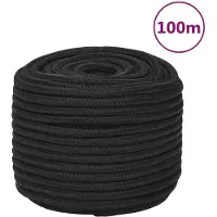 vidaXL Boottouw 12 mm 100 m polypropeen zwart