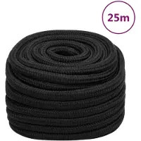 vidaXL Boottouw 20 mm 25 m polypropeen zwart