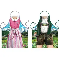 Benza Bavarian Frau en Mann - Traditionele Klederdracht - Lederhose-Dirndl - Grappig Leuk Tirol Tiroler Schort Keukenschort