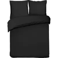 Vision Home VISION Zwart uni Dekbedovertrekset - 100% katoen: zacht en soepel - Kingsize - Dekbedovertrek 260 x 240 cm met 2 bijhorende slopen - Oekotex gecertificeerd