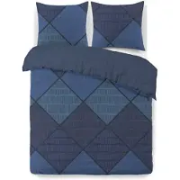 Vision Home VISION Harold Dekbedovertrekset - 100% katoen: zacht en soepel - Lits-jumeaux - Dekbedovertrek 240 x 220 cm met 2 bijhorende slopen - Blauw - Oekotex gecertificeerd