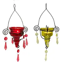 Benza Glashanger - Theelichthouder - Set van 2 - 23 x 12 cm - Romance