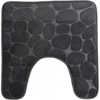 Urban Living WC badmat tapijt - memory foam - antraciet - 49 x 49 cm - Badkamerkleedje