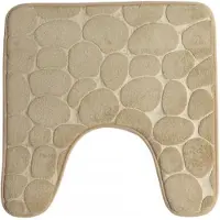 Urban Living Badkamerkleedje/wc badmat tapijt - memory foam - beige - 49 x 49 cm