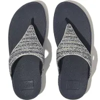 FitFlop Women Lulu Shimmerweave Toe-Post Midnight Navy Mix-Schoenmaat 41