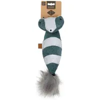 D&D Home I LOVE Happy Cats Rocco Trappelkussen Wasbeer - Kattenspeelgoed met Kattenkruid - Kick Toy voor Katten - 40x11cm - Blauw
