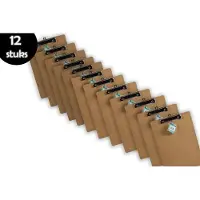 Merkloos 12x Klemborden - Klemborden A4 - Klemborden hout A4 31 x 22 x 1.5 cm