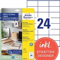 Avery Etiket Zweckform 70 X 36 Mm Kringlooppapier 240 Stuks