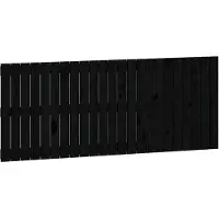 vidaXL Wandhoofdbord 147x3x60 cm massief grenenhout zwart