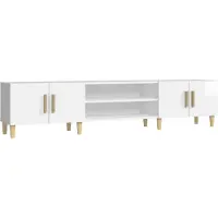 vidaXL Tv-meubel 180x31,5x40 cm bewerkt hout hoogglans wit