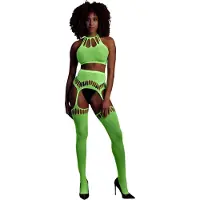 Ouch! Glow in the Dark Topje met aangehechte kousen - Groen