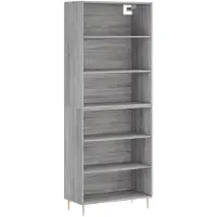 vidaXL Hoge kast 69,5x32,5x180 cm bewerkt hout betongrijs