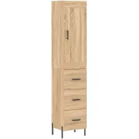 vidaXL Hoge kast 34,5x34x180 cm bewerkt hout sonoma eikenkleurig