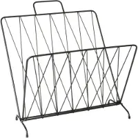 ENIX Tijdschriftenrek Diamond Raster - Metaal mat Zwart - 40x26,5x45cm - Scandinavisch