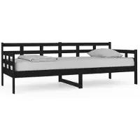 vidaXL Slaapbank massief grenenhout zwart 80x200 cm