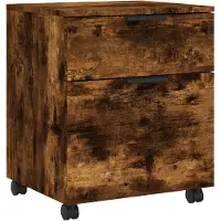 vidaXL Dossierkast verrijdbaar 45x38x54 cm bewerkt hout gerookt eiken