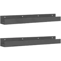 vidaXL Wandschappen 2 st 80x12x9 cm massief grenenhout grijs