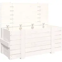 vidaXL Opbergbox 91x40,5x42 cm massief grenenhout wit