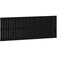 vidaXL Wandhoofdbord 159,5x3x60 cm massief grenenhout zwart
