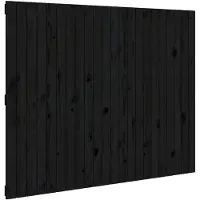 vidaXL Wandhoofdbord 140x3x110 cm massief grenenhout zwart