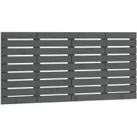 vidaXL Hoofdbord wandmontage 141x3x63 cm massief grenenhout grijs