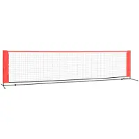 vidaXL Tennisnet 400x100x87 cm polyester zwart en rood