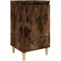 vidaXL Nachtkastje 40x35x70 cm bewerkt hout gerookt eikenkleurig