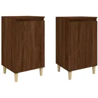 vidaXL Nachtkastjes 2 st 40x35x70 cm bewerkt hout bruin eikenkleur