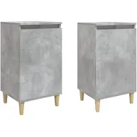 vidaXL Nachtkastjes 2 st 40x35x70 cm bewerkt hout betongrijs