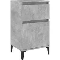 vidaXL Nachtkastje 40x35x70 cm bewerkt hout betongrijs
