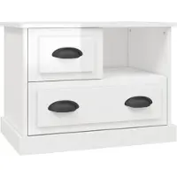 vidaXL Nachtkastje 60x39x45 cm hoogglans wit