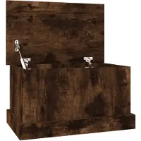 vidaXL Opbergbox 50x30x28 cm bewerkt hout gerookt eikenkleurig