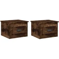vidaXL Nachtkastjes 2 st wandgemonteerd 41,5x36x28 cm gerookt eiken
