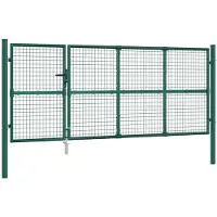 vidaXL Tuinhek van gaas, groen 350x125 cm, gegalvaniseerd staal