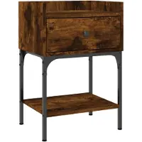 vidaXL Nachtkastje 40,5x31x60 cm bewerkt hout gerookt eikenkleurig