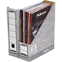 Fellowes Tijdschriftenhouders - FSC gerecycled karton - rug 78 mm - wit-grijs - 10 stuks